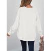 imageSHEWIN Womens Fall Fashion 2025 Long Sleeve Shirts Crewneck Loose Textured Tunic Tops Solid Pullover Sweatshirt With PocketsWhite