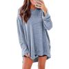 imageSHEWIN Long Sleeve Shirts For Women Oversized Sweatshirt Crewneck Waffle Knit Fall Tops for Women 20259 Sky Blue