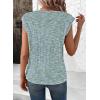 imageSHEWIN Summer Tops for Women Casual Crew Neck Waffle Knit Cap Sleeve Shirts Loose Fit Blouses TopGreen
