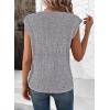imageSHEWIN Summer Tops for Women Casual Crew Neck Waffle Knit Cap Sleeve Shirts Loose Fit Blouses TopMedium Grey