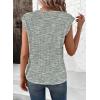 imageSHEWIN Summer Tops for Women Casual Crew Neck Waffle Knit Cap Sleeve Shirts Loose Fit Blouses TopMist Green