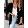 imageSHEWIN Womens Oversized Open Front Cardigan Sweaters Long Lantern Sleeve Button Knit Chunky Sweater Outerwear CoatsB Black