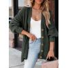 imageSHEWIN Womens Oversized Open Front Cardigan Sweaters Long Lantern Sleeve Button Knit Chunky Sweater Outerwear CoatsCarbon Grey