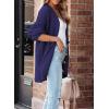 imageSHEWIN Womens Oversized Open Front Cardigan Sweaters Long Lantern Sleeve Button Knit Chunky Sweater Outerwear CoatsNavy Blue