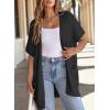 imageSHEWIN Womens Short Sleeve Summer Cardigan Sweaters Lightweight Open Front Pleated Cover Ups Beach Vacation Clothes for WomenA Black