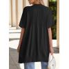imageSHEWIN Womens Short Sleeve Summer Cardigan Sweaters Lightweight Open Front Pleated Cover Ups Beach Vacation Clothes for WomenA Black