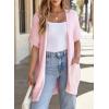 imageSHEWIN Womens Short Sleeve Summer Cardigan Sweaters Lightweight Open Front Pleated Cover Ups Beach Vacation Clothes for WomenA Light Pink