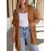 imageSHEWIN Womens Short Sleeve Summer Cardigan Sweaters Lightweight Open Front Pleated Cover Ups Beach Vacation Clothes for WomenB Chestnut