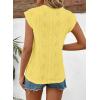 imageSHEWIN Womens Summer Tops Casual Crewneck Cap Sleeve Shirts Lightweight Crochet Knit Texture Tank Top BlousesYellow