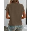 imageSHEWIN Womens Summer Tops Crewneck Short Sleeve T Shirts Casual Textured Work Shirt Loose BlousesDark Brown