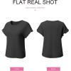 imageSHEWIN Womens Summer Tops Crewneck Short Sleeve T Shirts Casual Textured Work Shirt Loose BlousesDark Grey