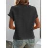 imageSHEWIN Womens Summer Tops Crewneck Short Sleeve T Shirts Casual Textured Work Shirt Loose BlousesDark Grey