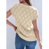 imageSHEWIN Womens Tops Crewneck Cable Knit Short Sleeve Sweater Loose Lightweight Blouses Dressy Casual Pullover Sweaters TopApricot