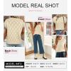 imageSHEWIN Womens Tops Crewneck Cable Knit Short Sleeve Sweater Loose Lightweight Blouses Dressy Casual Pullover Sweaters TopApricot
