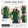 imageSHEWIN Womens Tops Crewneck Cable Knit Short Sleeve Sweater Loose Lightweight Blouses Dressy Casual Pullover Sweaters TopDark Green