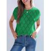 imageSHEWIN Womens Tops Crewneck Cable Knit Short Sleeve Sweater Loose Lightweight Blouses Dressy Casual Pullover Sweaters TopDark Green