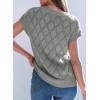 imageSHEWIN Womens Tops Crewneck Cable Knit Short Sleeve Sweater Loose Lightweight Blouses Dressy Casual Pullover Sweaters TopGray