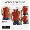 imageSHEWIN Womens Tops Crewneck Cable Knit Short Sleeve Sweater Loose Lightweight Blouses Dressy Casual Pullover Sweaters TopRacing Red