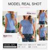 imageSHEWIN Womens Tops Crewneck Cable Knit Short Sleeve Sweater Loose Lightweight Blouses Dressy Casual Pullover Sweaters TopSky Blue