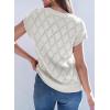 imageSHEWIN Womens Tops Crewneck Cable Knit Short Sleeve Sweater Loose Lightweight Blouses Dressy Casual Pullover Sweaters TopWhite