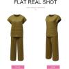 imageSHEWIN Womens Two Piece Fall Outfits Sweatsuits Casual Pullover Tops and Wide Leg Sweatpant Lounge SetsBrown