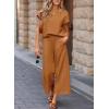 imageSHEWIN Womens Two Piece Fall Outfits Sweatsuits Casual Pullover Tops and Wide Leg Sweatpant Lounge SetsBuckskin