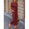 imageSHEWIN Womens Two Piece Fall Outfits Sweatsuits Casual Pullover Tops and Wide Leg Sweatpant Lounge SetsBurgundy
