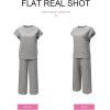 imageSHEWIN Womens Two Piece Fall Outfits Sweatsuits Casual Pullover Tops and Wide Leg Sweatpant Lounge SetsGray