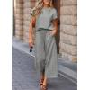 imageSHEWIN Womens Two Piece Fall Outfits Sweatsuits Casual Pullover Tops and Wide Leg Sweatpant Lounge SetsGray