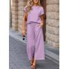 imageSHEWIN Womens Two Piece Fall Outfits Sweatsuits Casual Pullover Tops and Wide Leg Sweatpant Lounge SetsOrchid Petal