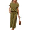 imageSHEWIN Womens Two Piece Fall Outfits Sweatsuits Casual Pullover Tops and Wide Leg Sweatpant Lounge SetsBrown