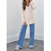 imageSHEWIN Fall Women Oversized Hoodies Spring V Neck Sweatshit 2025Apricot