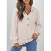 imageSHEWIN Fall Women Oversized Hoodies Spring V Neck Sweatshit 2025Apricot