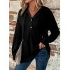 imageSHEWIN Fall Women Oversized Hoodies Spring V Neck Sweatshit 2025Black