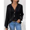 imageSHEWIN Fall Women Oversized Hoodies Spring V Neck Sweatshit 2025Black