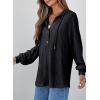 imageSHEWIN Fall Women Oversized Hoodies Spring V Neck Sweatshit 2025Black
