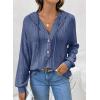 imageSHEWIN Fall Women Oversized Hoodies Spring V Neck Sweatshit 2025Dark Blue