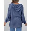 imageSHEWIN Fall Women Oversized Hoodies Spring V Neck Sweatshit 2025Dark Blue