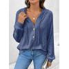 imageSHEWIN Fall Women Oversized Hoodies Spring V Neck Sweatshit 2025Dark Blue
