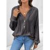 imageSHEWIN Fall Women Oversized Hoodies Spring V Neck Sweatshit 2025Dark Grey