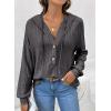 imageSHEWIN Fall Women Oversized Hoodies Spring V Neck Sweatshit 2025Dark Grey