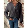 imageSHEWIN Fall Women Oversized Hoodies Spring V Neck Sweatshit 2025Dark Grey