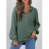 imageSHEWIN Fall Women Oversized Hoodies Spring V Neck Sweatshit 2025Green