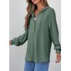 imageSHEWIN Fall Women Oversized Hoodies Spring V Neck Sweatshit 2025Green