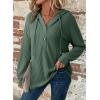 imageSHEWIN Fall Women Oversized Hoodies Spring V Neck Sweatshit 2025Green