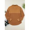 imageSHEWIN Womens Fall Sweatshirt Casual Waffle Knit Half Zip Pullover Loose Long Sleeve TopsBrown