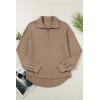 imageSHEWIN Womens Fall Sweatshirt Casual Waffle Knit Half Zip Pullover Loose Long Sleeve TopsCoffee