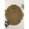 imageSHEWIN Womens Fall Sweatshirt Casual Waffle Knit Half Zip Pullover Loose Long Sleeve TopsDeep Brown