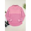 imageSHEWIN Womens Fall Sweatshirt Casual Waffle Knit Half Zip Pullover Loose Long Sleeve TopsHot Pink