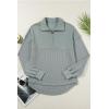 imageSHEWIN Womens Fall Sweatshirt Casual Waffle Knit Half Zip Pullover Loose Long Sleeve TopsLight Blue